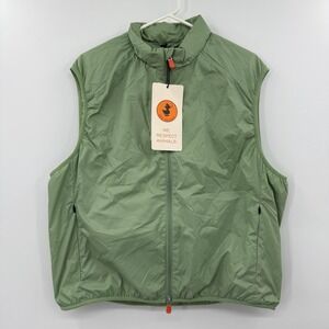 NWT Save The Duck green Orpheus Zip Up Vest‎ Men's Size Large, Synthetic Down
